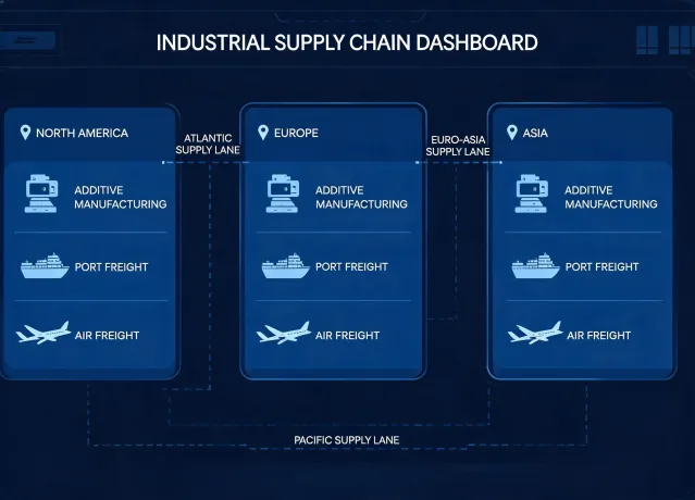 Global manufacturing region map for additive programs
