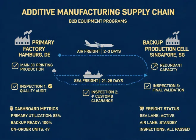 Supply-chain lane map for additive manufacturing programs